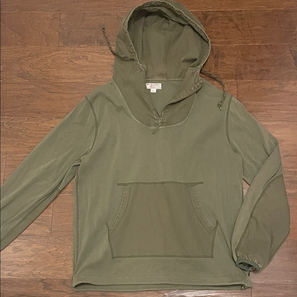 Wallace and Barnes for J.Crew Green Hooded Sweatshirt Medium EUC